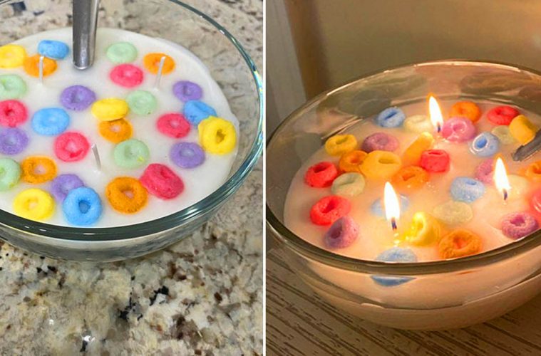 Froot loop candle