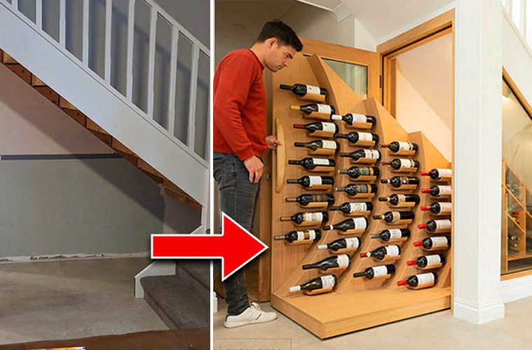 under stairs wine storage rack